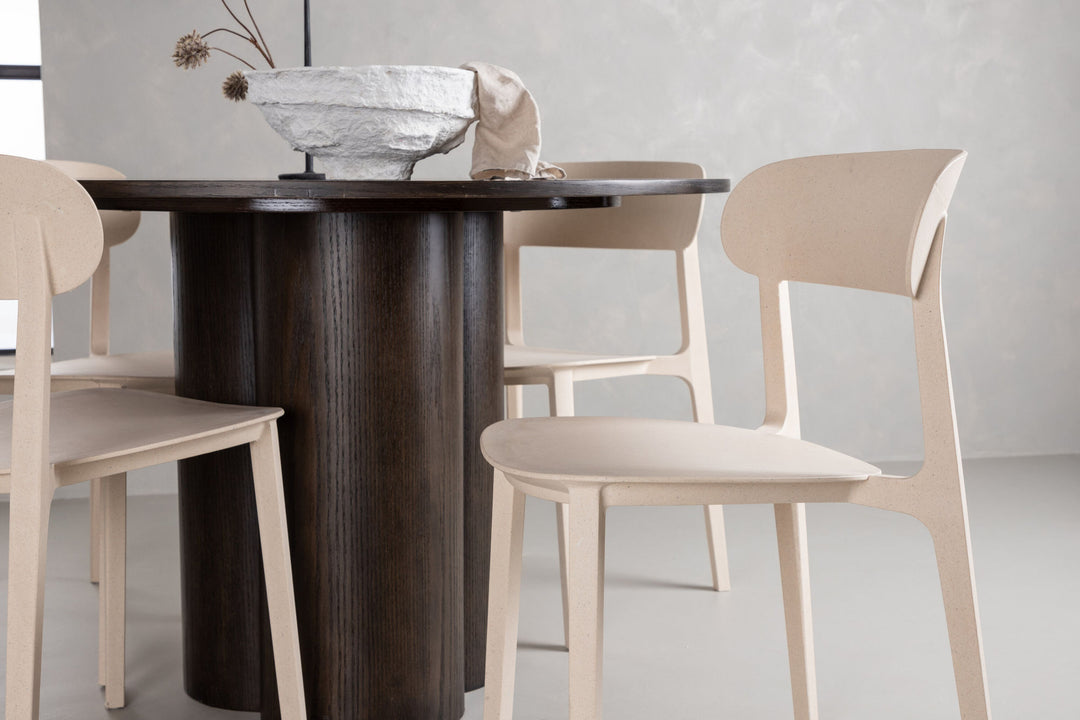 Venture Home OliviaDiningTable-Mocca/MoccaVeneer+ÅstolDiningChair-NatureWoodplasticcomposite_4