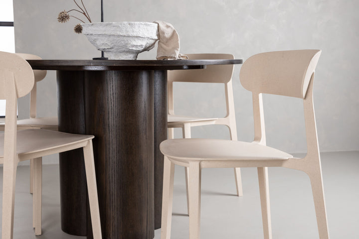 Venture Home OliviaDiningTable-Mocca/MoccaVeneer+ÅstolDiningChair-NatureWoodplasticcomposite_4