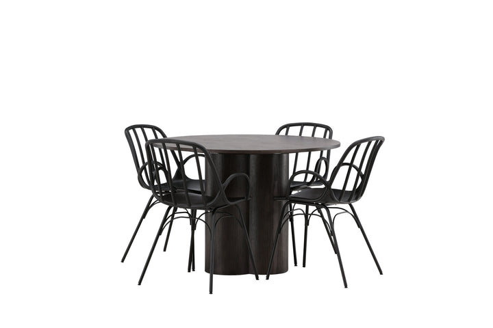 Venture Home OliviaDiningTable-Mocca/MoccaVeneer+DyrönDiningChair-BlackPolypropylene_4