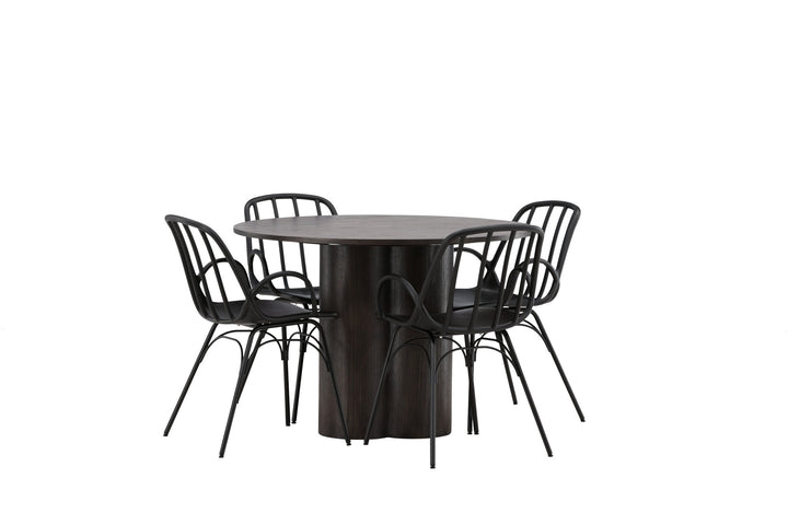 Venture Home OliviaDiningTable-Mocca/MoccaVeneer+DyrönDiningChair-BlackPolypropylene_4