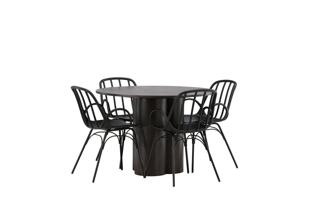 Venture Home OliviaDiningTable-Mocca/MoccaVeneer+DyrönDiningChair-BlackPolypropylene_4