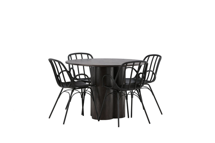 Venture Home OliviaDiningTable-Mocca/MoccaVeneer+DyrönDiningChair-BlackPolypropylene_4