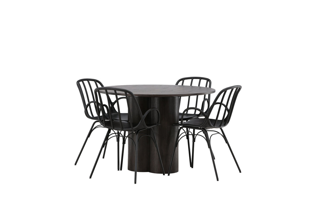 Venture Home OliviaDiningTable-Mocca/MoccaVeneer+DyrönDiningChair-BlackPolypropylene_4