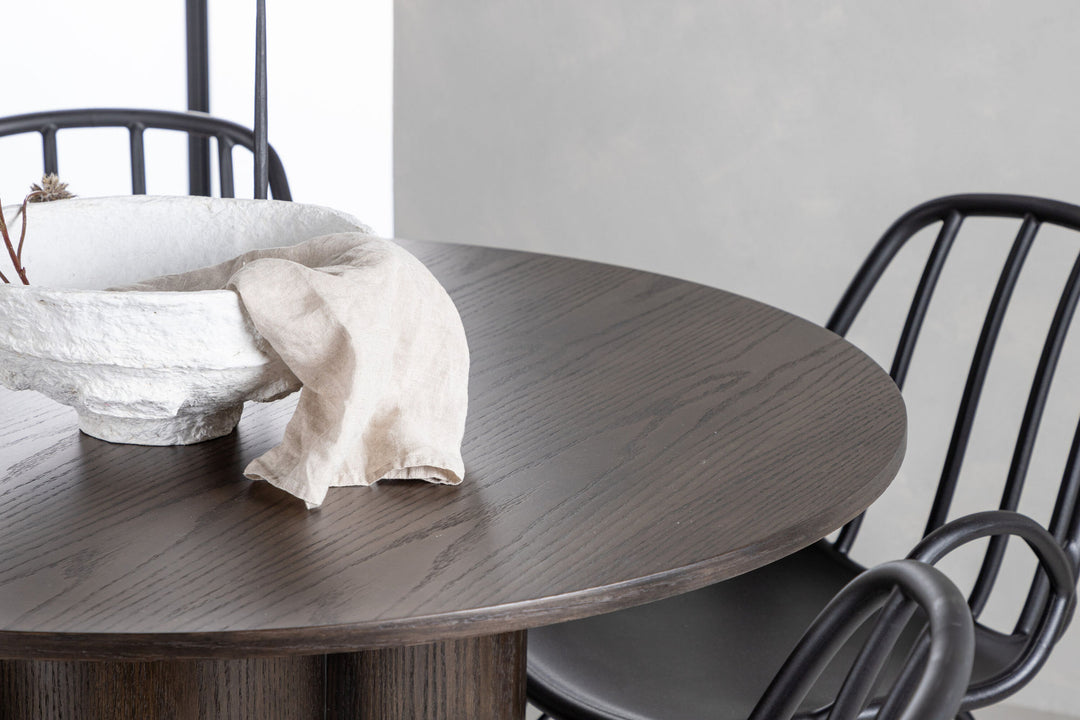 Venture Home OliviaDiningTable-Mocca/MoccaVeneer+DyrönDiningChair-BlackPolypropylene_4