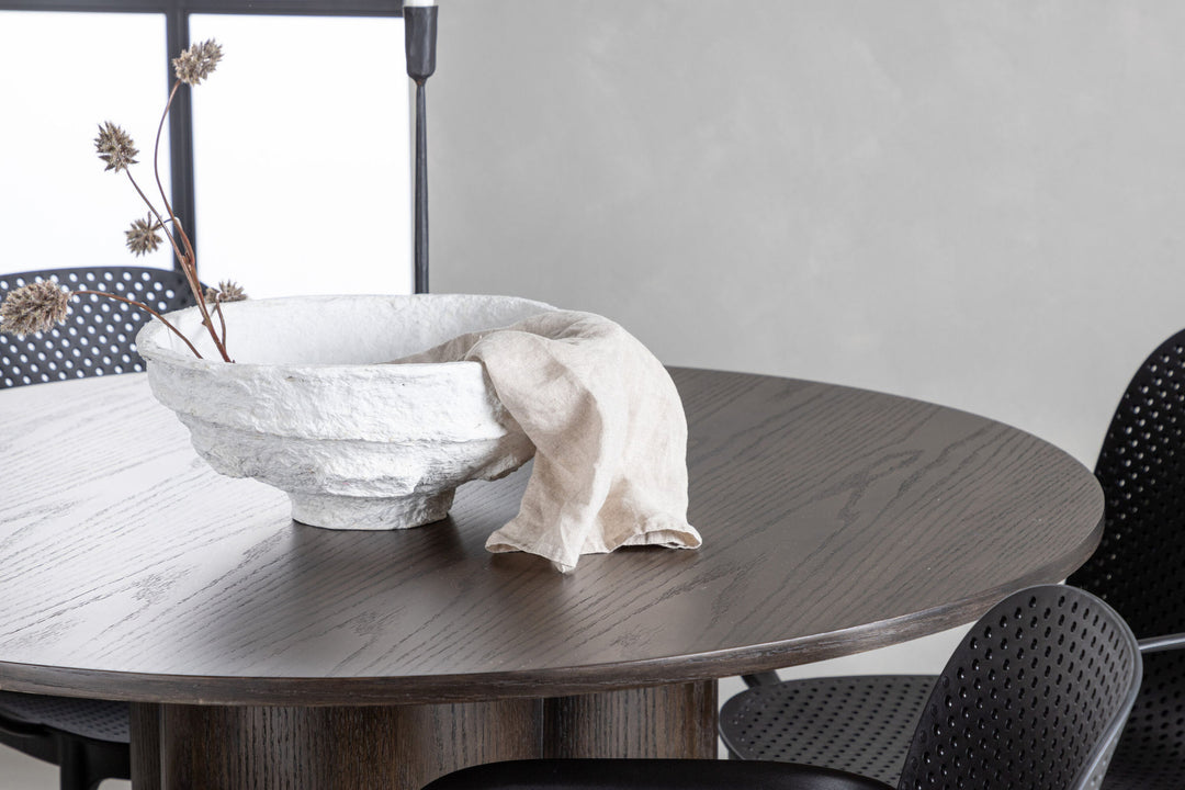 Venture Home OliviaDiningTable-Mocca/MoccaVeneer+BaltimoreDiningChair-Black/BlackPlastic_4