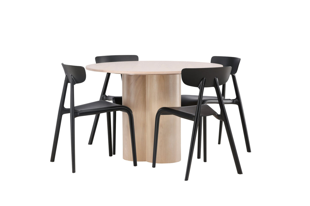 Venture Home OliviaDiningTable-WhiteWashVeneer+UrsholmenDiningChair-BlackPolypropylene_4