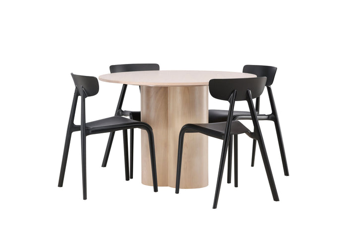 Venture Home OliviaDiningTable-WhiteWashVeneer+UrsholmenDiningChair-BlackPolypropylene_4