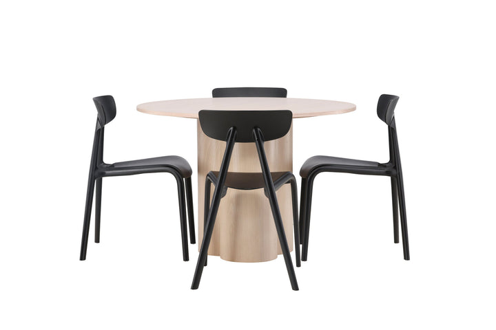 Venture Home OliviaDiningTable-WhiteWashVeneer+UrsholmenDiningChair-BlackPolypropylene_4