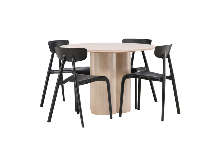 Venture Home OliviaDiningTable-WhiteWashVeneer+UrsholmenDiningChair-BlackPolypropylene_4
