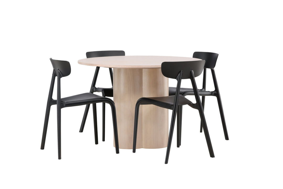 Venture Home OliviaDiningTable-WhiteWashVeneer+UrsholmenDiningChair-BlackPolypropylene_4