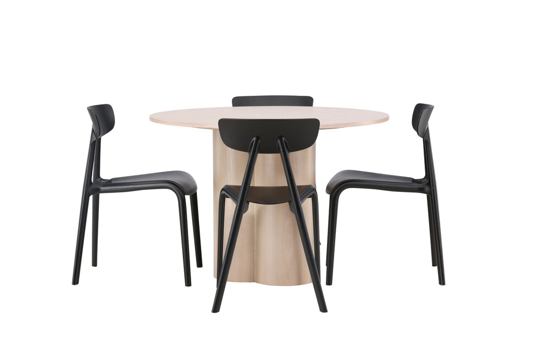 Venture Home OliviaDiningTable-WhiteWashVeneer+UrsholmenDiningChair-BlackPolypropylene_4