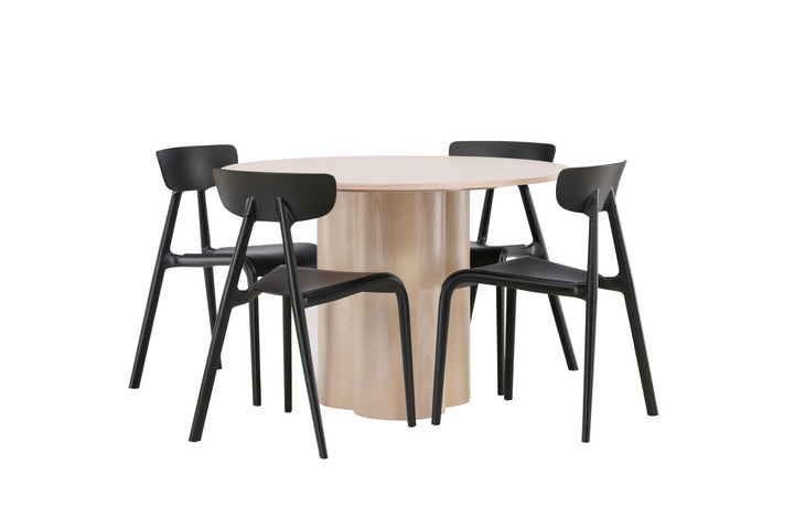 Venture Home OliviaDiningTable-WhiteWashVeneer+UrsholmenDiningChair-BlackPolypropylene_4