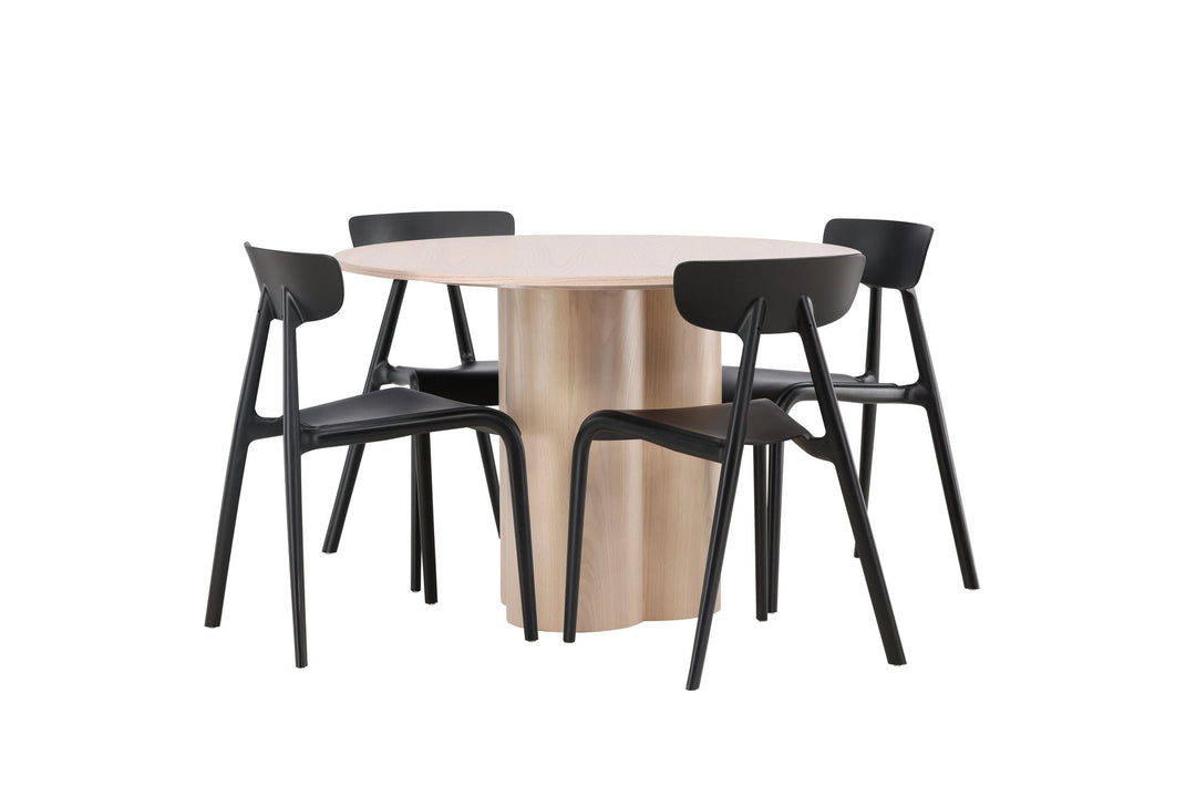 Venture Home OliviaDiningTable-WhiteWashVeneer+UrsholmenDiningChair-BlackPolypropylene_4