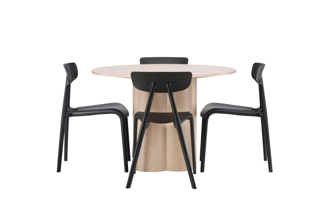 Venture Home OliviaDiningTable-WhiteWashVeneer+UrsholmenDiningChair-BlackPolypropylene_4