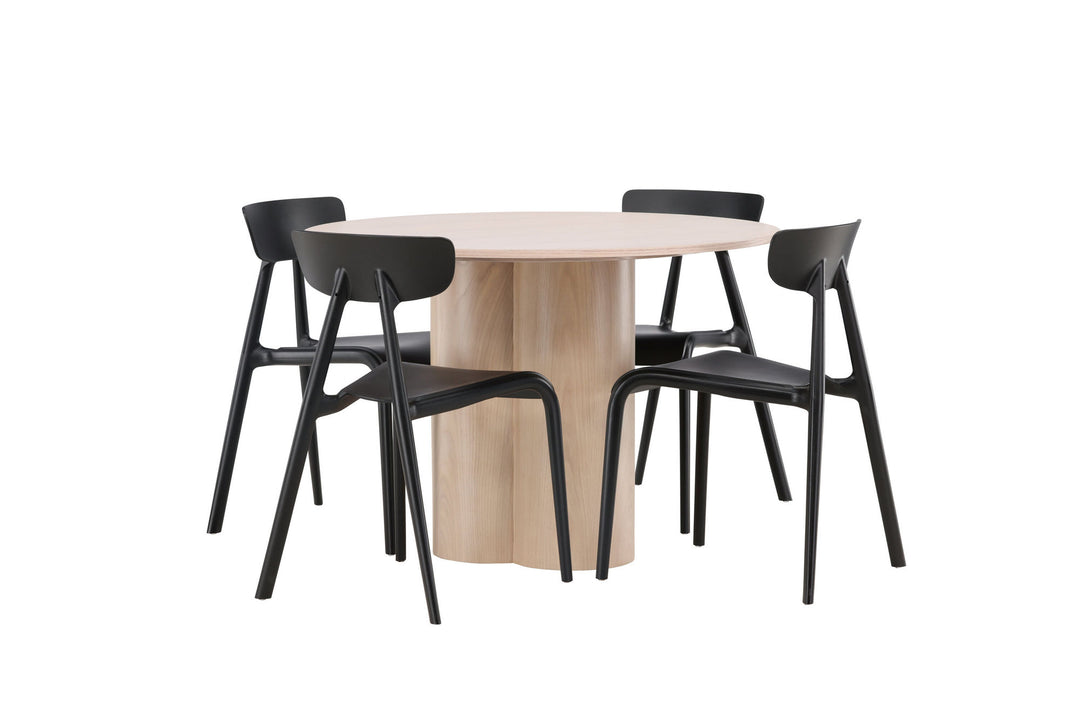 Venture Home OliviaDiningTable-WhiteWashVeneer+UrsholmenDiningChair-BlackPolypropylene_4