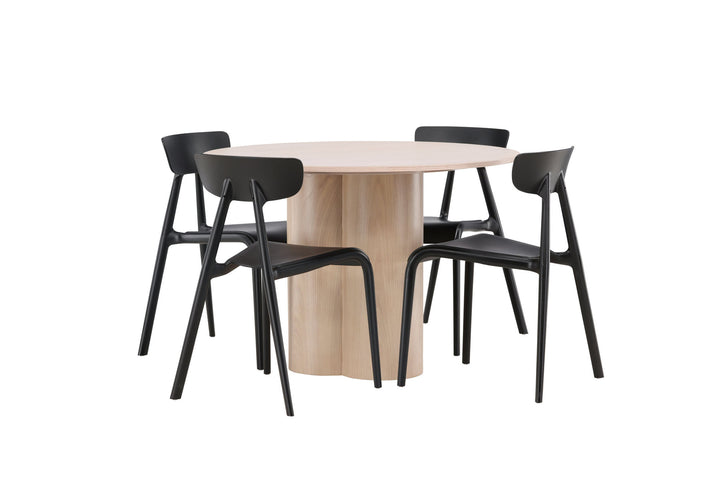 Venture Home OliviaDiningTable-WhiteWashVeneer+UrsholmenDiningChair-BlackPolypropylene_4