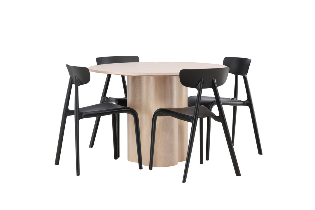 Venture Home OliviaDiningTable-WhiteWashVeneer+UrsholmenDiningChair-BlackPolypropylene_4