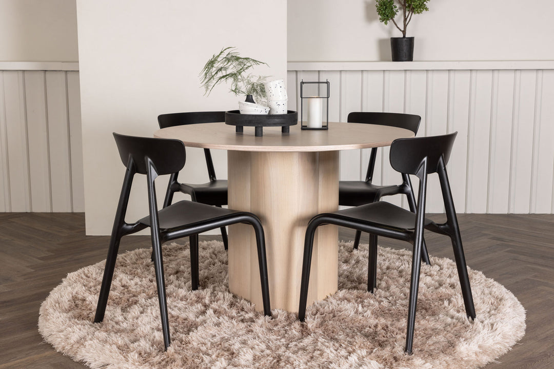 Venture Home OliviaDiningTable-WhiteWashVeneer+UrsholmenDiningChair-BlackPolypropylene_4
