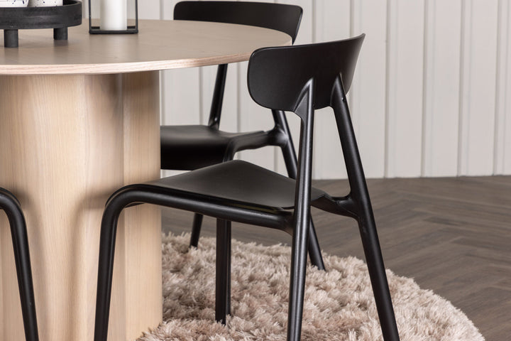 Venture Home OliviaDiningTable-WhiteWashVeneer+UrsholmenDiningChair-BlackPolypropylene_4