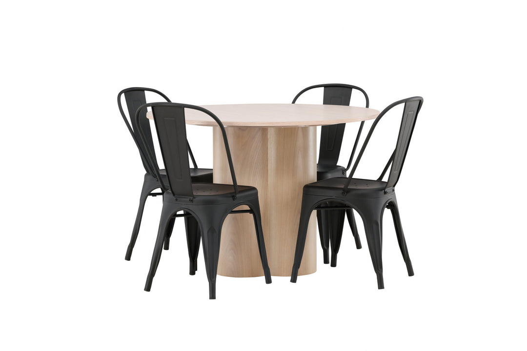 Venture Home OliviaDiningTable-WhiteWashVeneer+TempeDiningChair-Matteblack/Metal_4