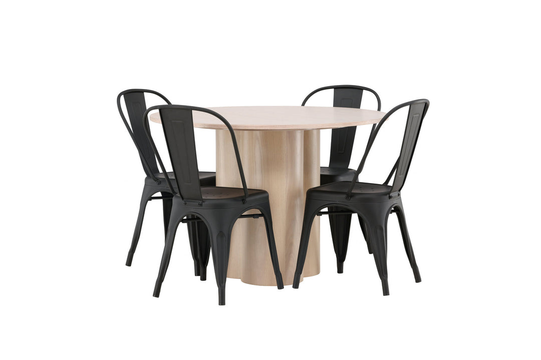 Venture Home OliviaDiningTable-WhiteWashVeneer+TempeDiningChair-Matteblack/Metal_4
