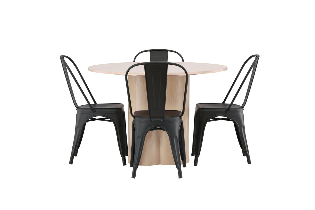 Venture Home OliviaDiningTable-WhiteWashVeneer+TempeDiningChair-Matteblack/Metal_4