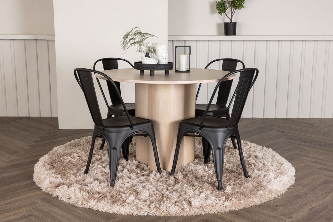 Venture Home OliviaDiningTable-WhiteWashVeneer+TempeDiningChair-Matteblack/Metal_4