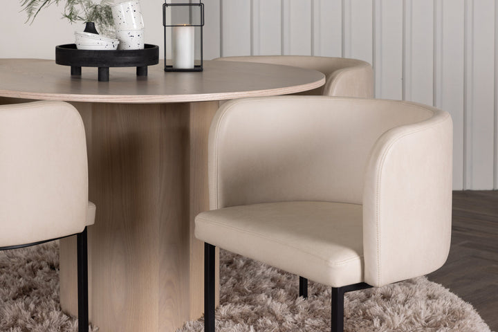 Venture Home OliviaDiningTable-WhiteWashVeneer+SimrishmanDiningChair-Black/BeigeTC-fabric_4