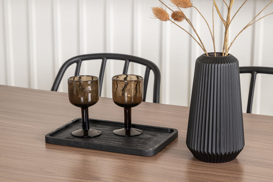 Venture Home Tempe Dining Table - Black / Walnut MDF +Dyrön Dining Chair - Black Polypropylene _4