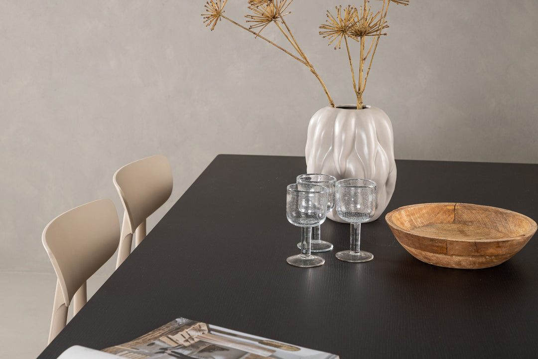 Venture Home Vail Dining Table - Black / Smoked Black MDF +Ursholmen Dining Chair - Nature/beige Polypropylene _6