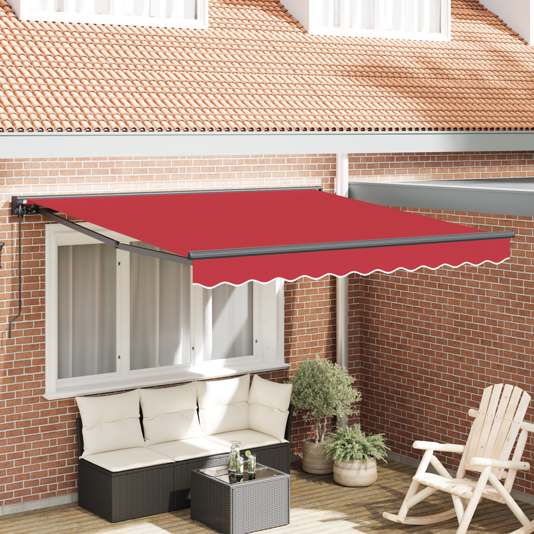 Markiseramme Rød 350 x 250 cm Polyester med PU belægning