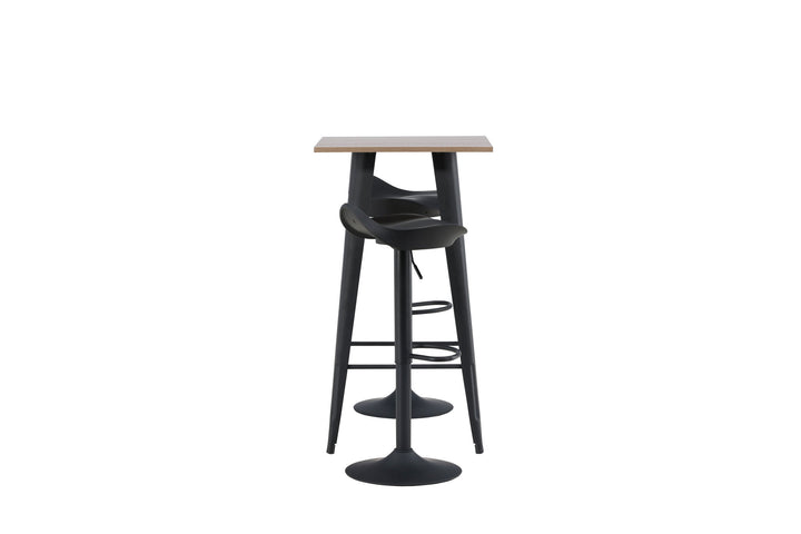 Venture Home Tempe Bar Table - Black / Nature MDF +Adesto Bar Chair - Black / Matte black ABS _2