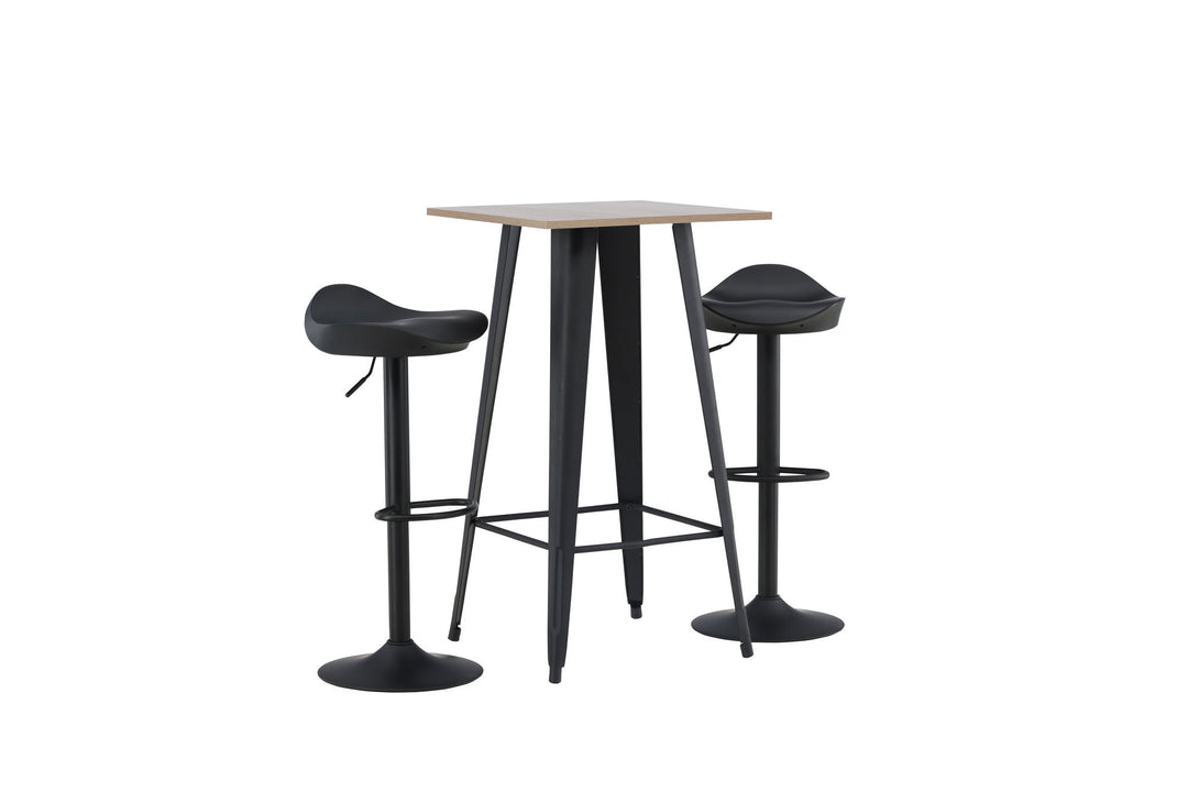 Venture Home Tempe Bar Table - Black / Nature MDF +Adesto Bar Chair - Black / Matte black ABS _2