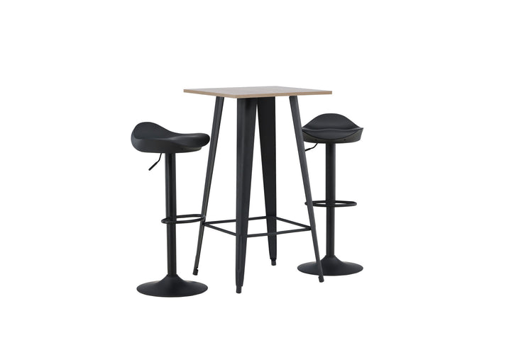 Venture Home Tempe Bar Table - Black / Nature MDF +Adesto Bar Chair - Black / Matte black ABS _2