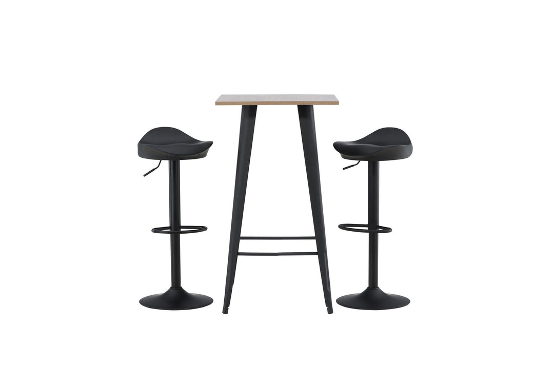 Venture Home Tempe Bar Table - Black / Nature MDF +Adesto Bar Chair - Black / Matte black ABS _2