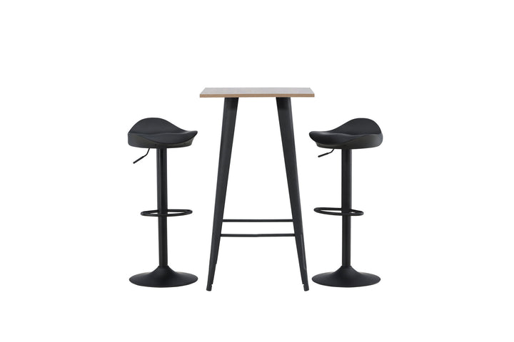 Venture Home Tempe Bar Table - Black / Nature MDF +Adesto Bar Chair - Black / Matte black ABS _2
