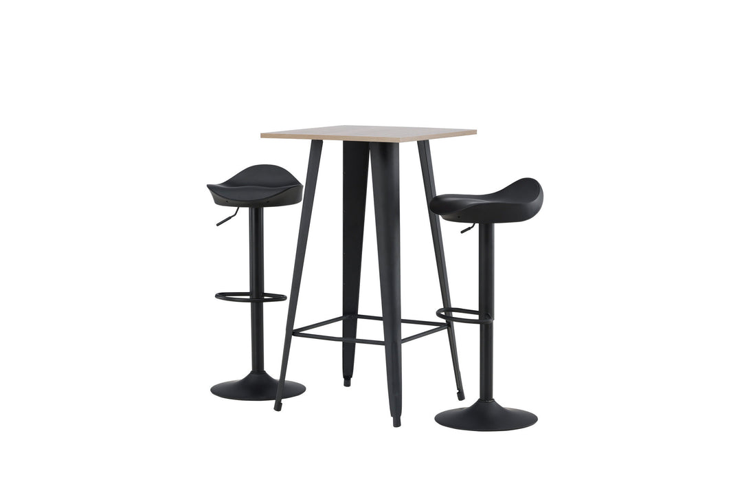 Venture Home Tempe Bar Table - Black / Nature MDF +Adesto Bar Chair - Black / Matte black ABS _2