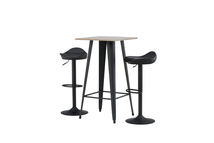 Venture Home Tempe Bar Table - Black / Nature MDF +Adesto Bar Chair - Black / Matte black ABS _2
