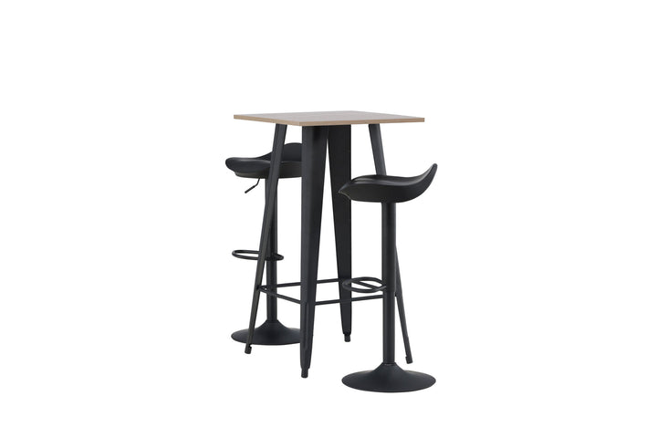 Venture Home Tempe Bar Table - Black / Nature MDF +Adesto Bar Chair - Black / Matte black ABS _2
