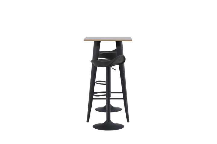 Venture Home Tempe Bar Table - Black / Nature MDF +Adesto Bar Chair - Black / Matte black ABS _2