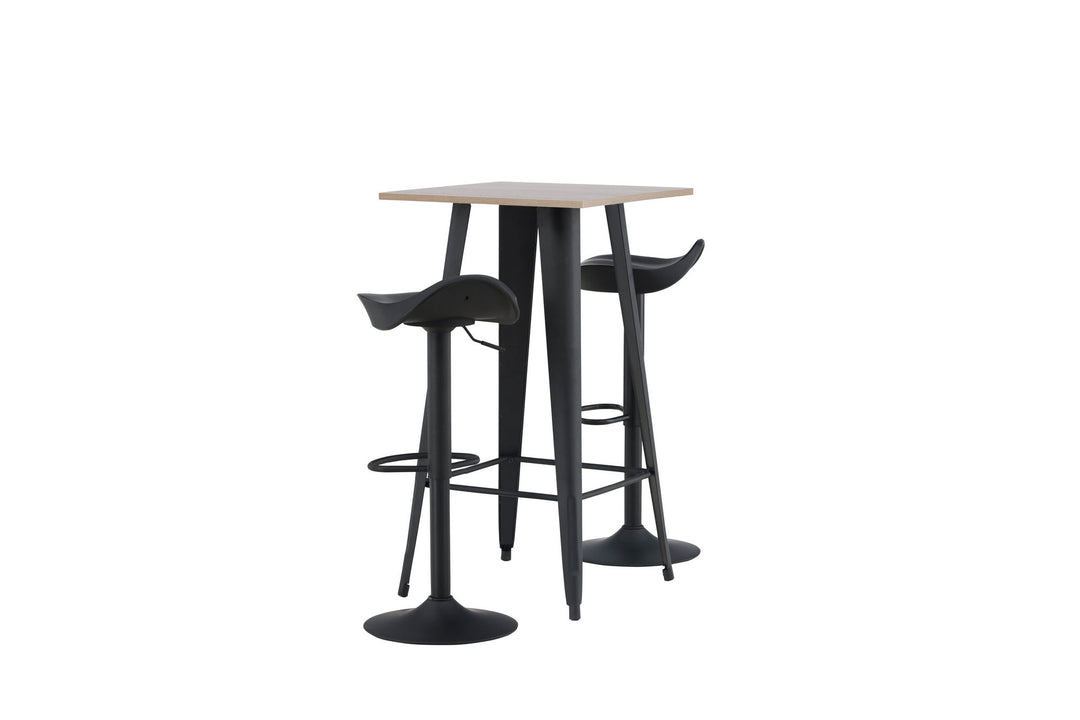 Venture Home Tempe Bar Table - Black / Nature MDF +Adesto Bar Chair - Black / Matte black ABS _2