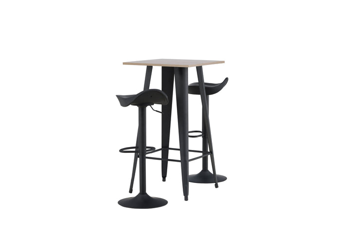 Venture Home Tempe Bar Table - Black / Nature MDF +Adesto Bar Chair - Black / Matte black ABS _2