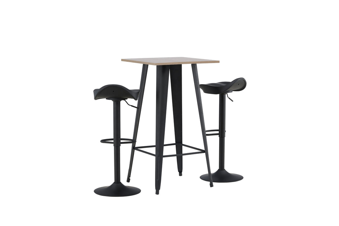 Venture Home Tempe Bar Table - Black / Nature MDF +Adesto Bar Chair - Black / Matte black ABS _2