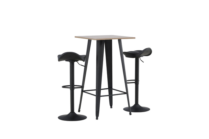 Venture Home Tempe Bar Table - Black / Nature MDF +Adesto Bar Chair - Black / Matte black ABS _2