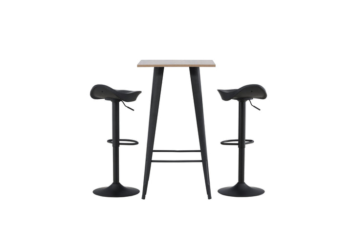 Venture Home Tempe Bar Table - Black / Nature MDF +Adesto Bar Chair - Black / Matte black ABS _2