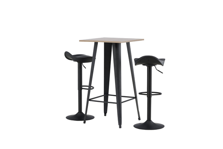 Venture Home Tempe Bar Table - Black / Nature MDF +Adesto Bar Chair - Black / Matte black ABS _2