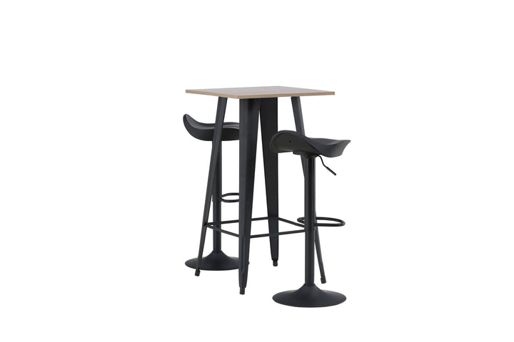 Venture Home Tempe Bar Table - Black / Nature MDF +Adesto Bar Chair - Black / Matte black ABS _2