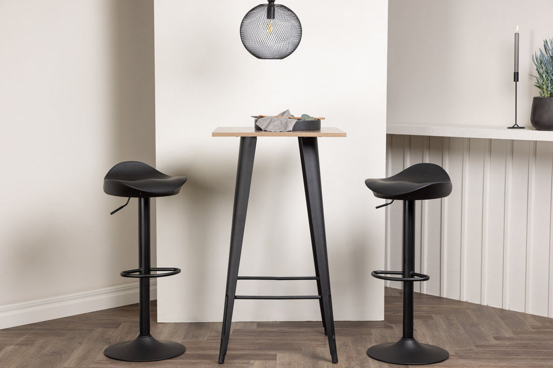 Venture Home Tempe Bar Table - Black / Nature MDF +Adesto Bar Chair - Black / Matte black ABS _2