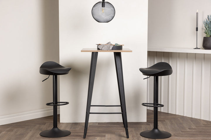 Venture Home Tempe Bar Table - Black / Nature MDF +Adesto Bar Chair - Black / Matte black ABS _2
