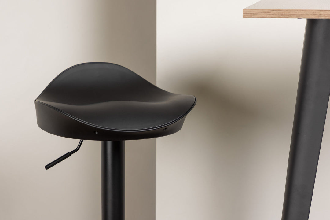 Venture Home Tempe Bar Table - Black / Nature MDF +Adesto Bar Chair - Black / Matte black ABS _2
